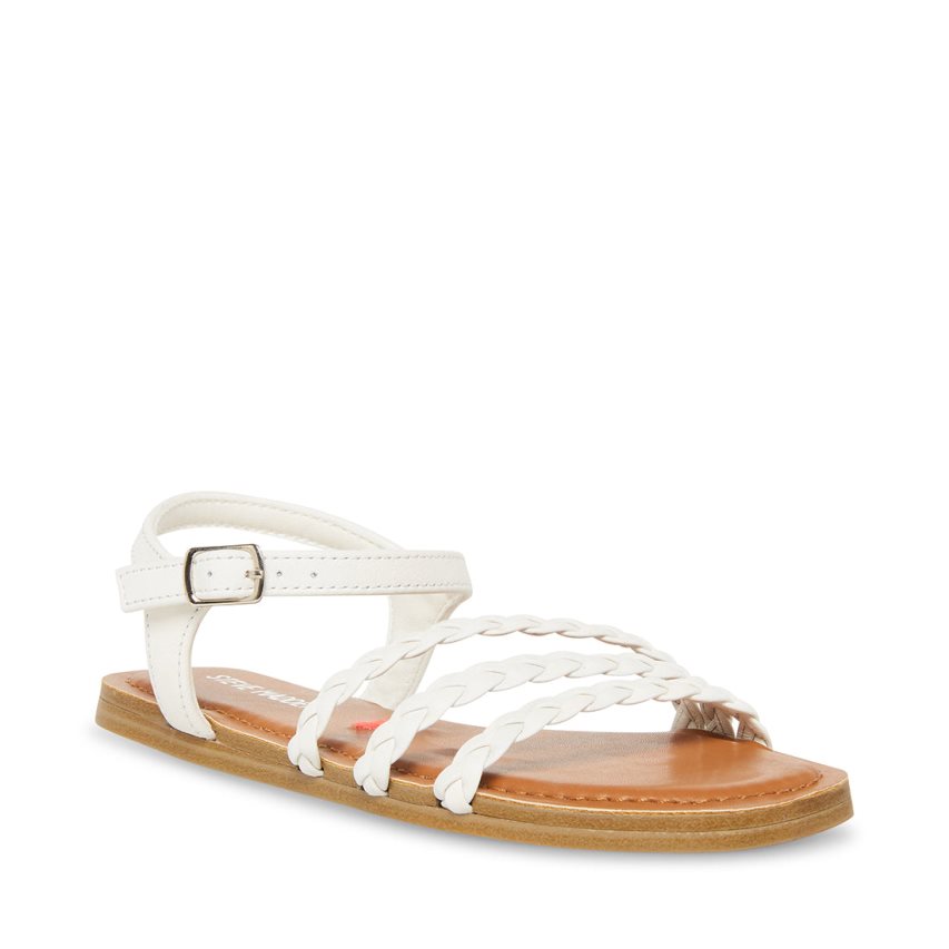 White Steve Madden Jgeorjia Kids' Flat Sandals | PH 8976HMN